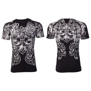ARCHAIC by AFFLICTION Black FLASH BANG Short Sleeve Y2K MMA Elite T-shirt NWT